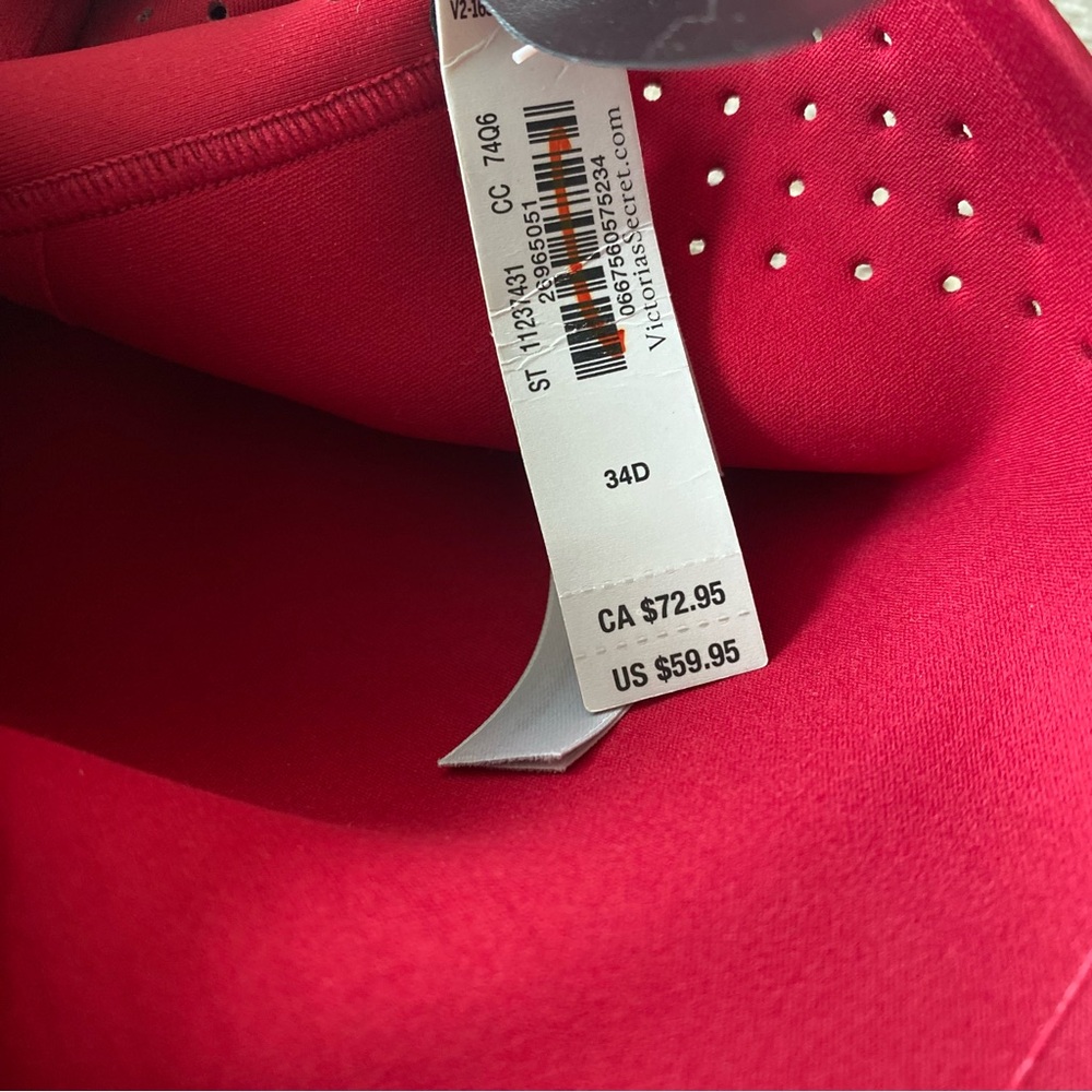 Victoria's Secret Front-Zip Sports Bra - Burgundy 34D - Picture 4 of 4